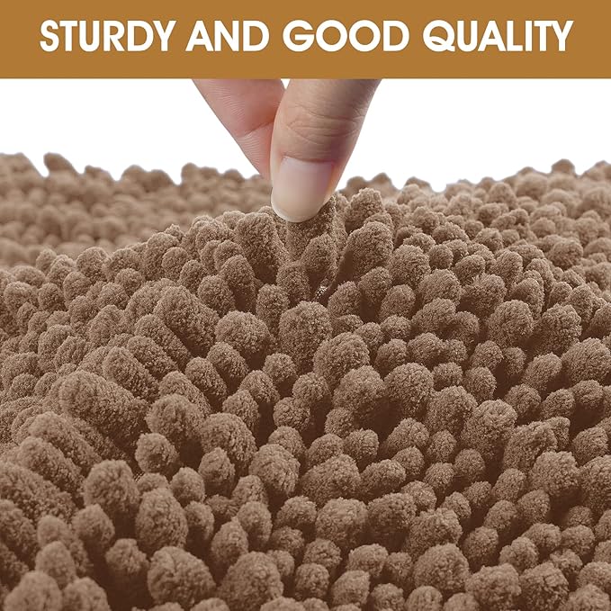 IM HOME 48" x 38" Camel Dog Door Mats for Muddy Paws, Chenille Absorbent Dog Mat, Non Slip Heavy Mud Mat for Dogs, Soft Pet Bed Mat for Entryway, Mud Paws, Inside Floor