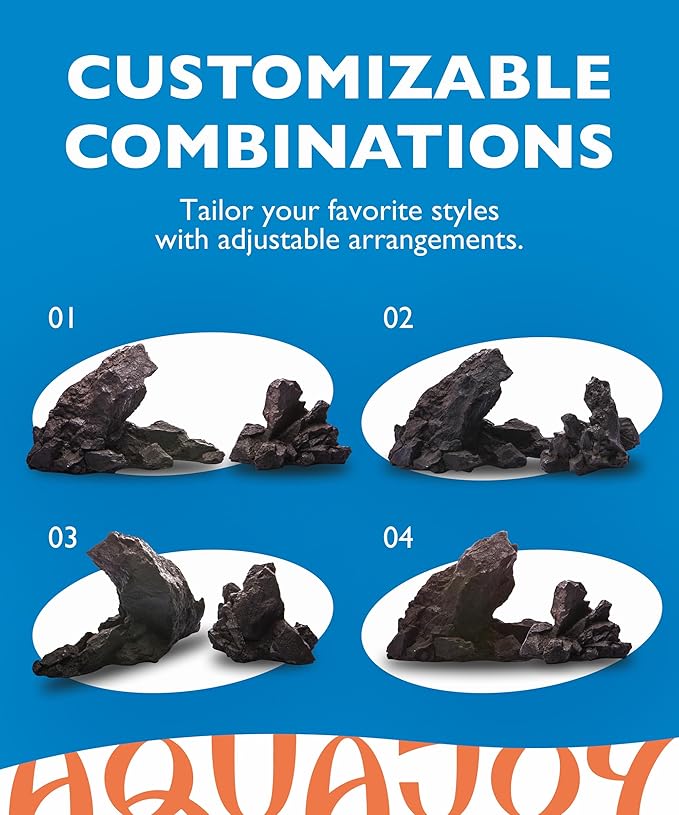 Large Aquarium Rock Decor – Natural Resin Rock Formation for Fish Tank, Ideal Aquarium Rocks Aquascaping Decor for Aquascaping & Tank Landscaping