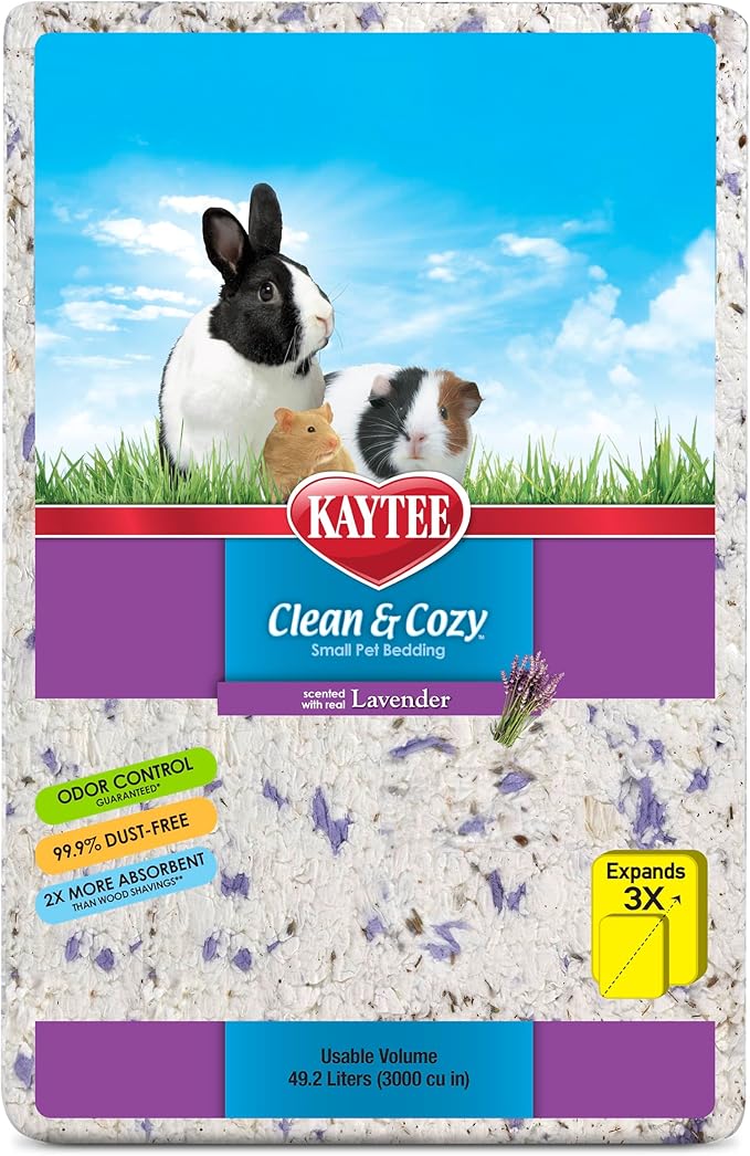 Kaytee Clean & Cozy Lavender Bedding For Pet Guinea Pigs, Rabbits, Hamsters, Gerbils, and Chinchillas, 49.2 Liters