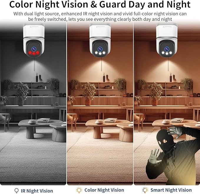 VSTARCAM 4MP Indoor Security Camera, Dual-Band WiFi (2.4GHz/5GHz),2.5K, 360° Pan-Tilt,Baby Monitor, Pet Camera,AI Human Detection, Person Tracking, Full-Color Night Vision, Two-Way Audio