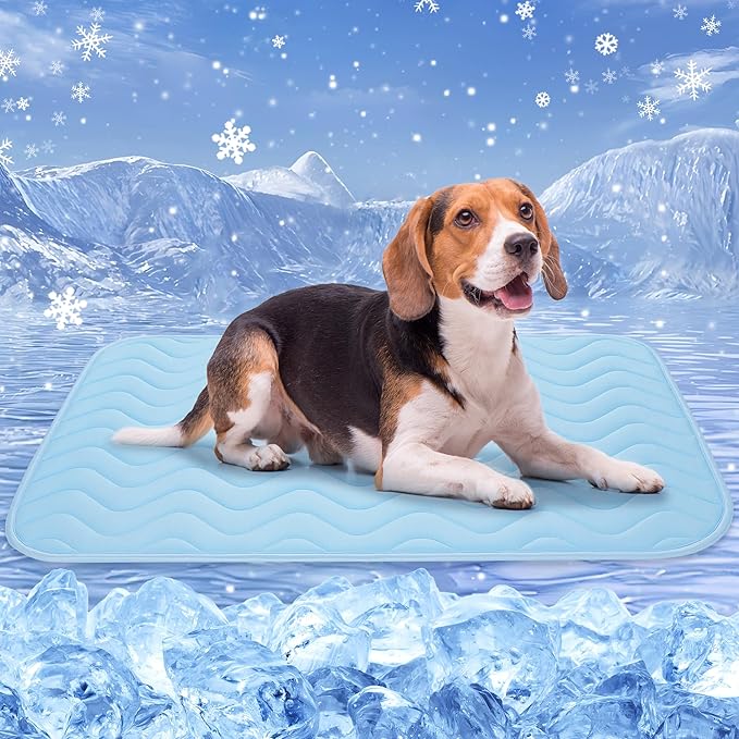 Summer Dog Cooling Mat,Washable Ice Silk Self Cool Pad for Small Medium Large Dogs and Cats, Indoor Outdoor Pet Sleeping Pad for Crate, Kennel, Bed, Sofa or Car Seats (36" x 23")