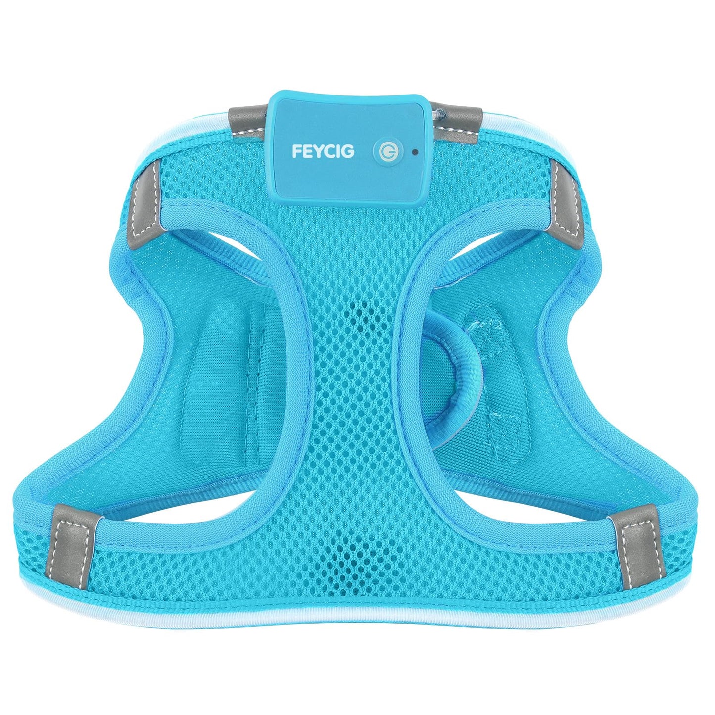 Light Up Dog Harness,Rechargeable LED Dog Harness for Small Medium Large Dogs,Reflective Lighted Safety Vest for Night Walking & Camping,Lightweight & Adjustable,Blue,XS