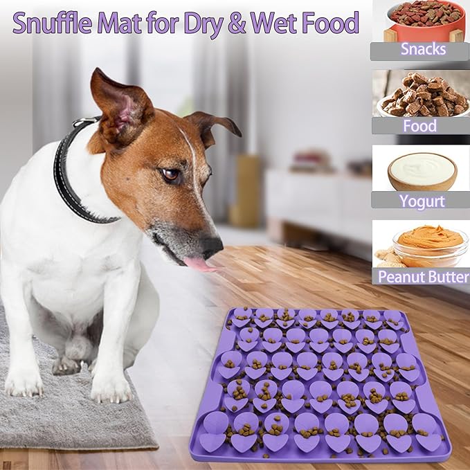 Snuffle Mat for Large Dogs,Silicone Slow Feeder Lick Mat for Slow Down Feeding,Encourages Natural Foraging Skill,Relieving Stress,Interactive Feed Game Toy for All Breed Dogs