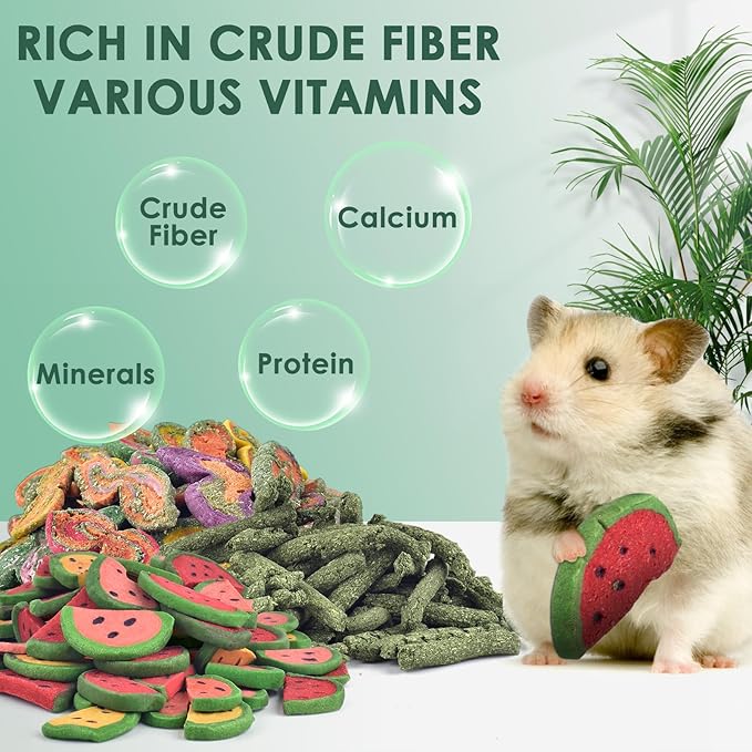 KATUMO Rabbit Chew Treats - 430g Mixed Natural Timothy Hay Pumpkin Carrot Beet Spinach Chew Toys for Rabbit Guinea Pig Hamster Bunny Chinchilla Gerbil Small Rodent Pets