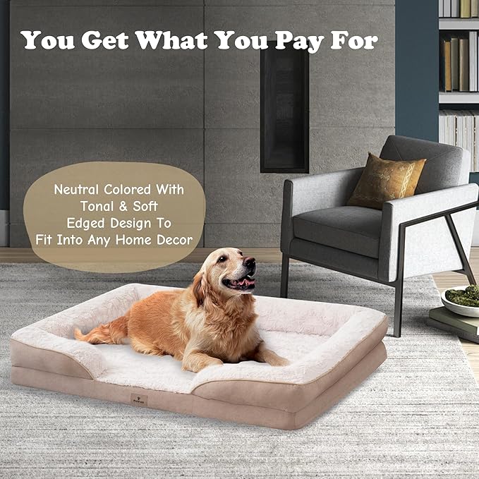 Orthopedic Dog Bed for Extra Large Dogs - XL Washable Dog Sofa Beds Large, Supportive Foam Pet Couch Bed with Removable Washable Cover, Waterproof Lining and Nonskid Bottom