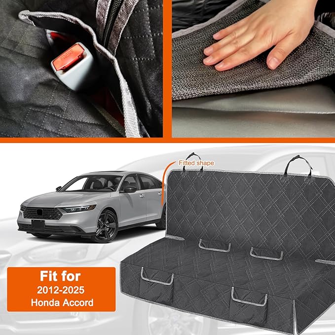 Dog Car Seat Cover Compatible with Honda Accord 2012-2025, Waterproof Pet Bench Seat Cover for Back Seat, 600D Heavy Duty Scratch Proof Nonslip Truck Seat Covers for Dogs