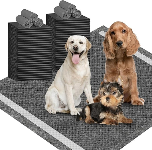 IMMCUTE Extra Large 36"X36" Charcoal Training Pads for Dogs, 30 Count, Activated Carbon Odor Control, XL Pads with Adhesive Strip