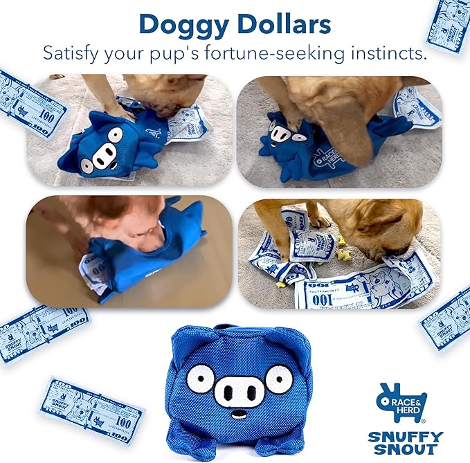 Race&Herd Dog Puzzle Toy - Snuffle Mat for Dogs Puzzle Feeder, Dog Enrichment Toys for Dogs, Interactive Pet Enrichment Toys Small Dogs, Puppy Mental Stimulation Puzzle Toy, Piggy Bank for Puppies