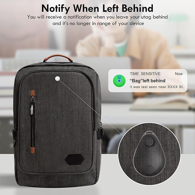 Htag GPS Tracker for Kids,Key Finder Works with Apple Find My (iOS only),Privacy Protection, Lost Mode, Waterproof,Bluetooth Tracker for Children, Seniors, Pets, Backpack (Black)