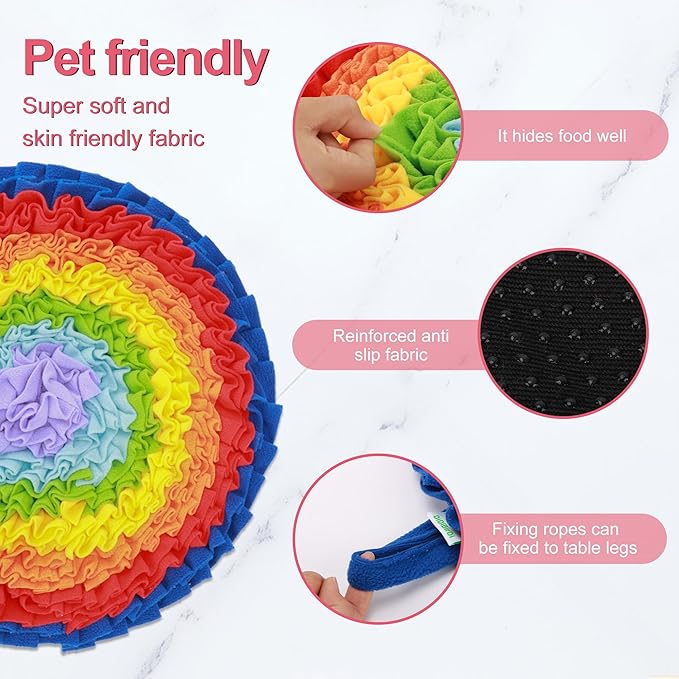 2 Pcs Snuffle Mat for Dogs, Pet Slow Feeding Interactive Toys for Smell Training, Foraging Skills, Suitable for Puppy or Cat (Large 50cm)