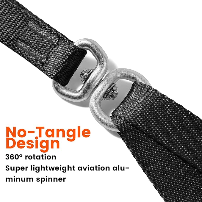 HOWGO Double Dog Leash, No Tangle 360° Swivel, Adjustable Two Padded Handles, Double Clip Dog Leash Coupler Splitter for Small and Medium Breeds (Mint Green, 2/3'' x 4.8 FT)