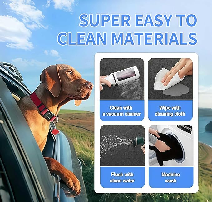 Dog Hammock Car Seat Cover –100% Waterproof, 600D Heavy Duty with Side Flaps | Scratch-Proof, Nonslip Back Seat Protector for Cars, Trucks, SUVs，dog car seat cover for back seat (Black/Thin)