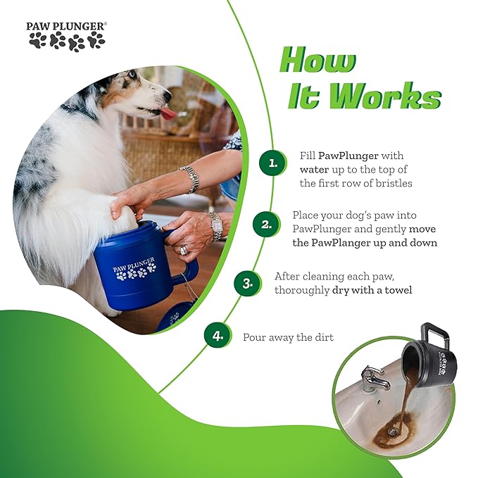 – Dog Paw Cleaner - Puppy Essentials - Portable Dirty Paw Washer - Ideal for Medium Dogs - Blue