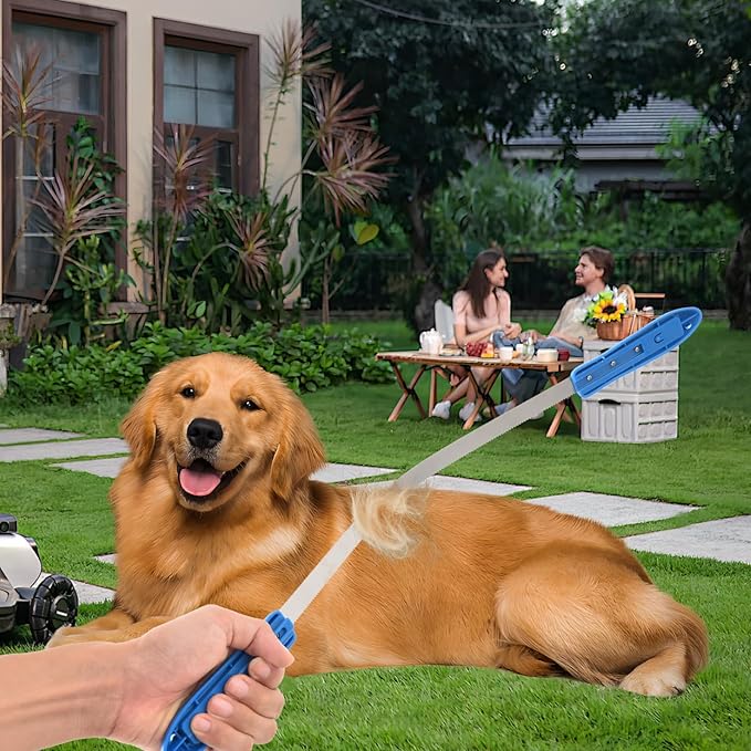 Dual-Sided Dog Shedding Blade - Stainless Steel Grooming Blade for Thick Coats Shedding Blade Horse Brush Scraper Double - sided serrated itching - relieving rake for cattle and horse hair