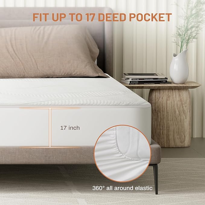 Heated Mattress Pad Cal King Size-Dual Controllers Electric Mattress Pad with Deep Pocket,6 Heat Settings & 2-10 Auto Shut Off Electric Bed Warmer,ETL Certified,Machine Washable,(White)