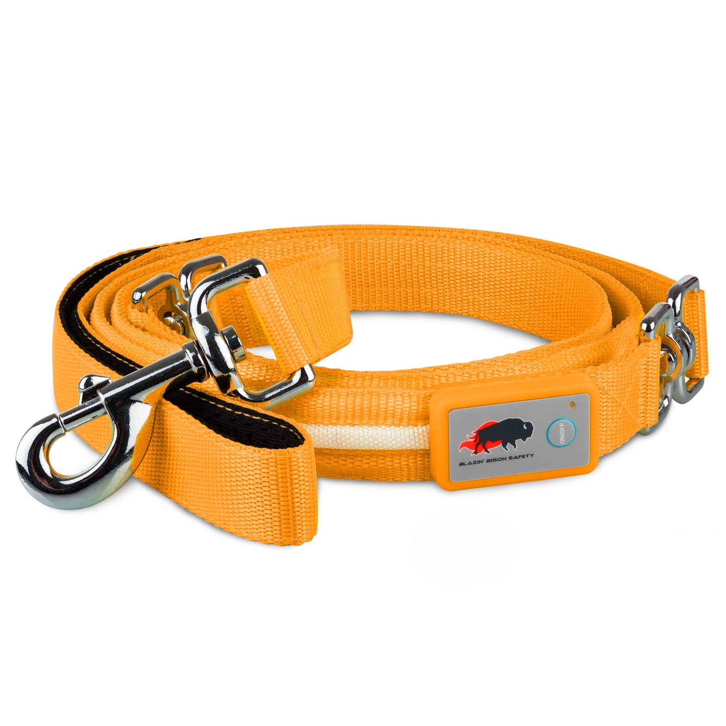 BLAZIN Light Up Dog Leash LED - 1,000 Feet of Visibility - USB Rechargeable Waterproof Glow in The Dark Dog Leash - 6 Foot, Orange