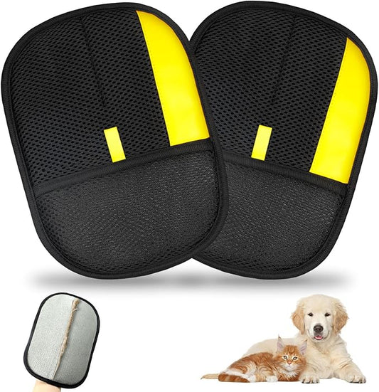 2 Pcs Pet Hair Removal Glove for Cats & Dogs,Electrostatic Pet Hair Gloves Pet Hair Remover Gloves,Reusable Pet Hair Remover Tool,Cat Grooming Gloves For Couch Clothes Carpet Car Seat,9.45 *7.1 in