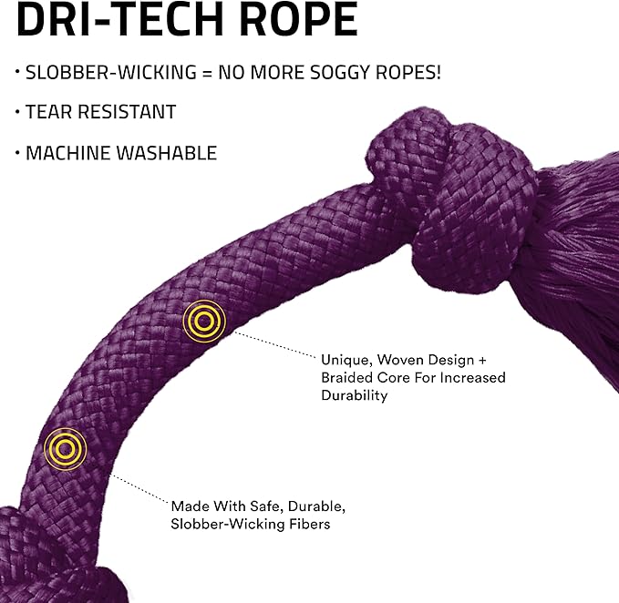 Playology Rope Toys for Dogs | Tug of War Dog Toy for Aggressive Chewers | Bacon Scented Dog Toys | Medium Rope Toy for Interactive Play