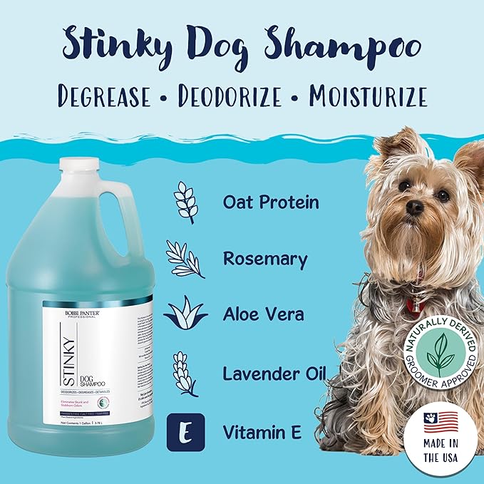 Bobbi Panter Dog Shampoo - Made in USA - All Natural Formula for Deep Nourishing and Cleasing - Concentrated 20:1 for Professional Groomers - Light Chamomile Scent, 1 Gallon