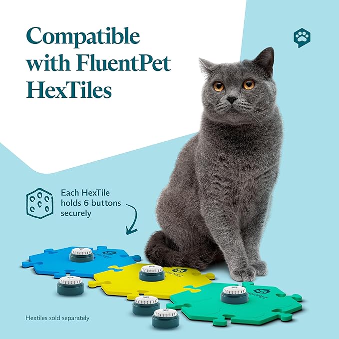 FluentPet Speak Up Dog Buttons for Communication, (12 Recordable Buttons) with Pre-Installed Batteries, Clearer Upward-Facing Sound, Training Buzzer for Dogs & Cats, Talking Pet Buttons for Training