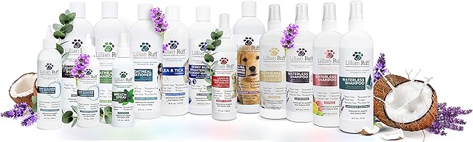 Lillian Ruff Leave-in Dog Conditioner & Detangler Spray - pH Balanced After-Bath No Rinse Hydrating Dog Conditioning Spray - Silky Shine Spray for Dry Skin, Itch Relief, Detangling & Dematting (8oz)
