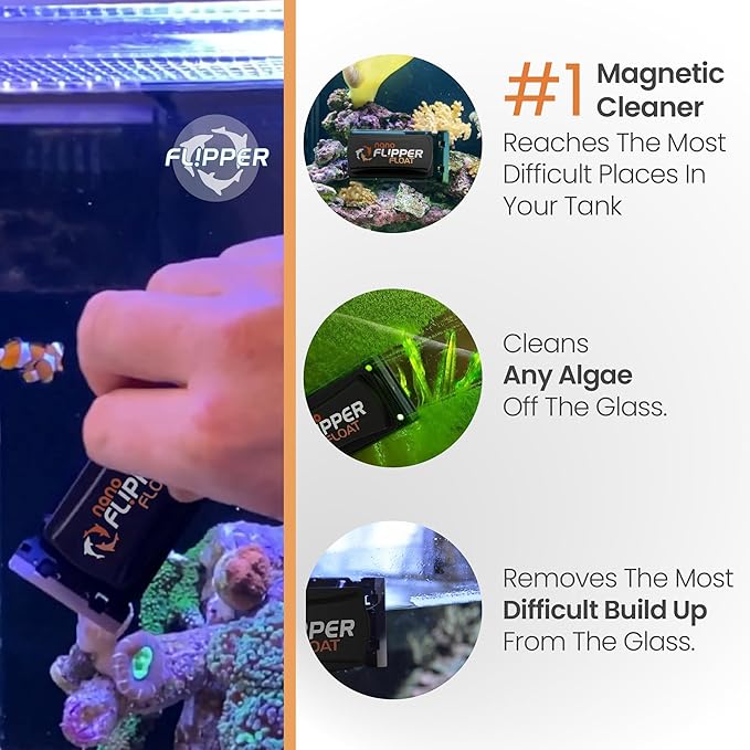 FL!PPER Flipper Magnetic Aquarium Glass Cleaner & Fish Tank Accessories | Effortless Algae Remover for Fish Tank (Nano)
