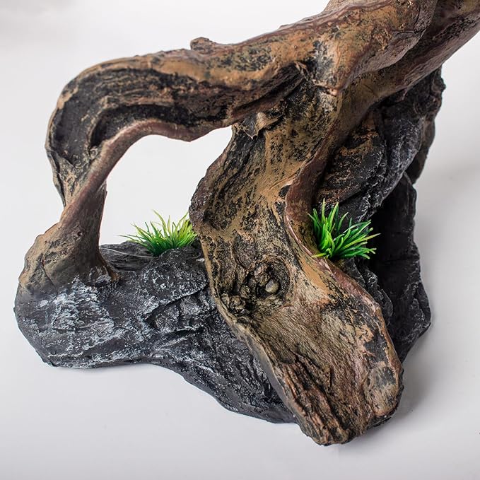 Fish Tank Decorations Aquarium Décor Resin Artificial Tree Trunk Root (E)