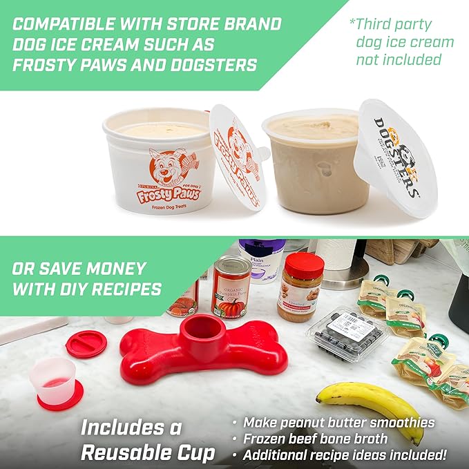 GoSports Pets PupsCream Parlor - Non-Slip Frozen Dog Treat & Ice Cream Holder