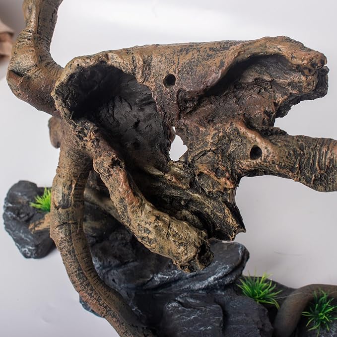 Fish Tank Decorations Aquarium Décor Resin Artificial Tree Trunk Root (D)