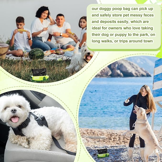 Sherr 15 Boxed Rolls 3000 Counts Dog Poop Bags Bulk Leak Proof Dog Waste Bags Doggy Poop Bags Pet Waste Bags for Puppy Pets Outdoor Walking and Travel, 10 Rolls of 200, Black