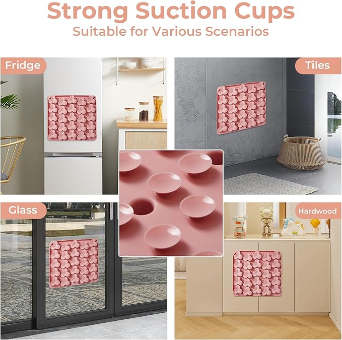 Snuffle Mat for Dogs, Lick Mat for Dogs to Slow Down Eating, Dog Puzzle Toys for Large and Medium Breed Dogs, Silicone Dog Bowls for Dry, Wet, Raw Food, Pink