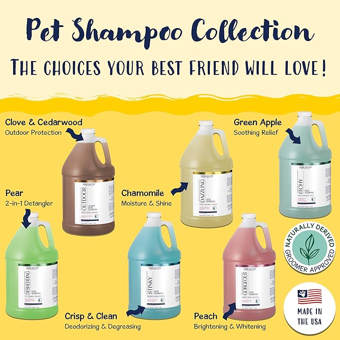 Bobbi Panter Dog Shampoo - Made in USA - All Natural Formula for Deep Nourishing and Cleasing - Concentrated 20:1 for Professional Groomers - Light Chamomile Scent, 13 Oz (Case of 12)