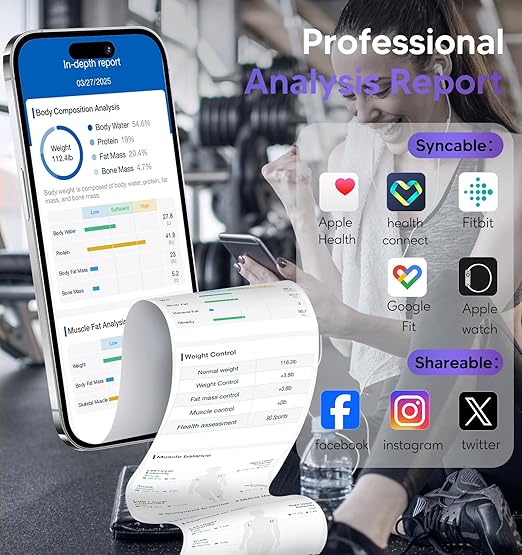 GE Smart Scale for Body Weight: 8-Electrode Digital Bathroom Scale for Weight Fat BMI Muscle Mass Full Body Composition Analyzer 27 Measurements Bluetooth Highly Accurate Weighing Machine, 400 lbs