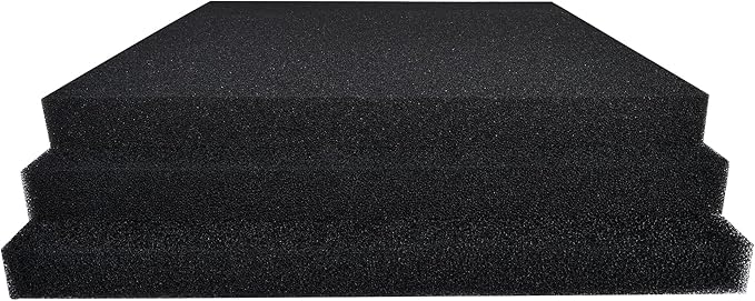 Hipanda 2 Pack Aquarium Bio Filter Sponge Pad 20"x20"x1.5",30PPI, Bio Filter Media Foam Pad Sponges, Cut-to-Size Open Cell Foam Sheet for Fish Tank