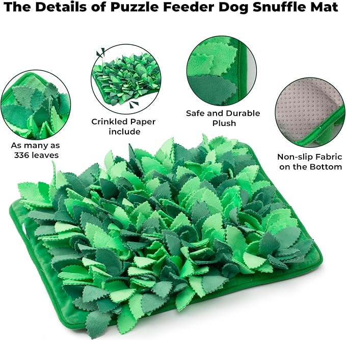 Snuffle Mat & Slow Feeder for Dogs - Interactive Dog Puzzle Toys for Smell Training