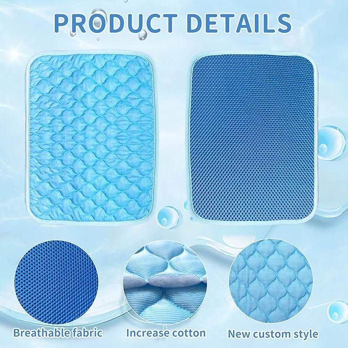 Dog Cooling Mat for Dogs Non-Toxic Self Cooling Pad & Easy Clean Large 39x27in