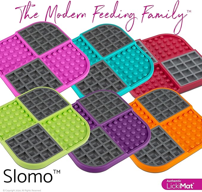 LickiMat Slomo, Dog Slow Feeders Lick Mat, Boredom Anxiety Reducer; Perfect for Food, Treats, Yogurt, or Peanut Butter. Fun Alternative to a Slow Feed Dog Bowl, Green