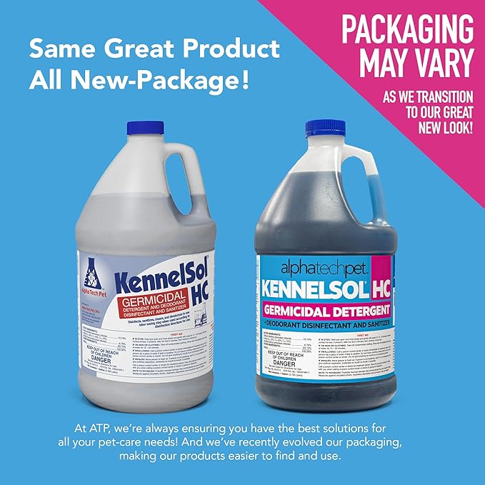 KennelSol HC 1-Step High Concentrated Kennel Cleaner - 1 Gallon Liquid Disinfectant, Effective Against Bacteria and Viruses, Deodorizer by Alpha Tech Pet