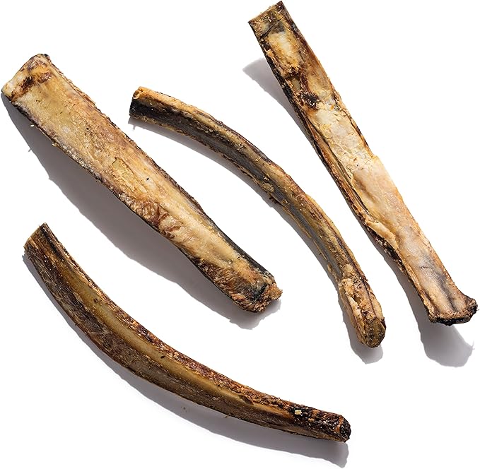 Jack&Pup 12" Rib Bones for Dogs, All Natural Dog Beef Bones, Single Ingredient Bone Marrow, Real Bone for Dogs (3 Pack)