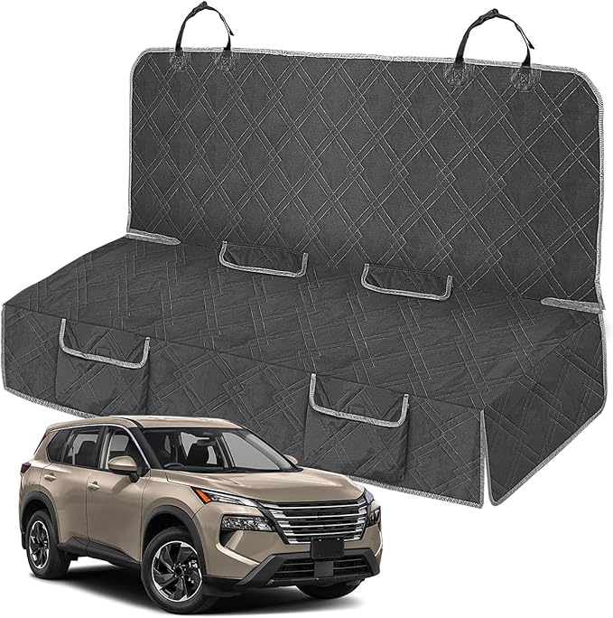 Dog Car Seat Cover Compatible with Nissan Rogue 2014-2025, Waterproof Pet Bench Seat Cover for Back Seat, 600D Heavy Duty Scratch Proof Nonslip Truck Seat Covers for Dogs