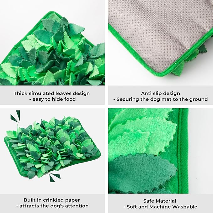 Snuffle Mat for Dogs & Cats, Interactive Toys for Busy Pets, Enrichment Toys to Slow Eating, Machine Washable Dog Feeding Mat