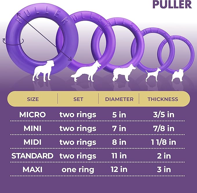 COLLAR Puller Outdoor Ring Toy - Fetch & Tug of War for Small Medium Large Dogs - Ball & Soft Frisbee Alt - Outside Yard Toys - Agility Jumps Tool