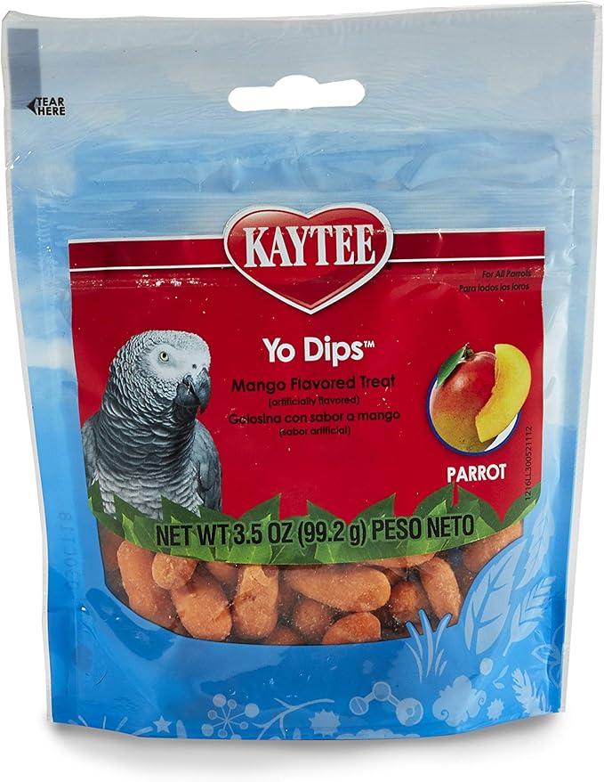 Kaytee Yo Dips Mango Flavored Yogurt Dipped Treat For Pet Parrots, 3.5 oz
