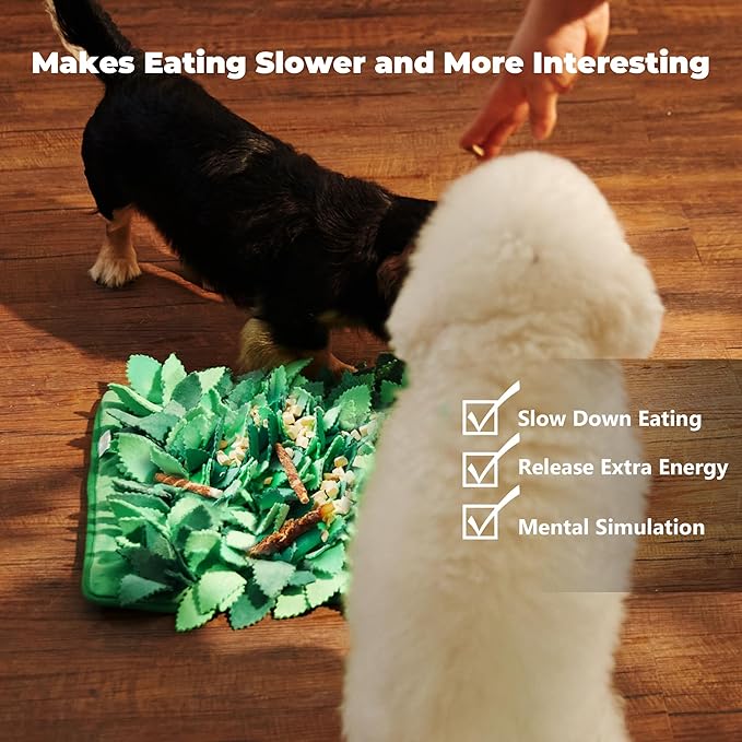 Snuffle Mat for Dogs & Cats, Interactive Toys for Busy Pets, Enrichment Toys to Slow Eating, Machine Washable Dog Feeding Mat