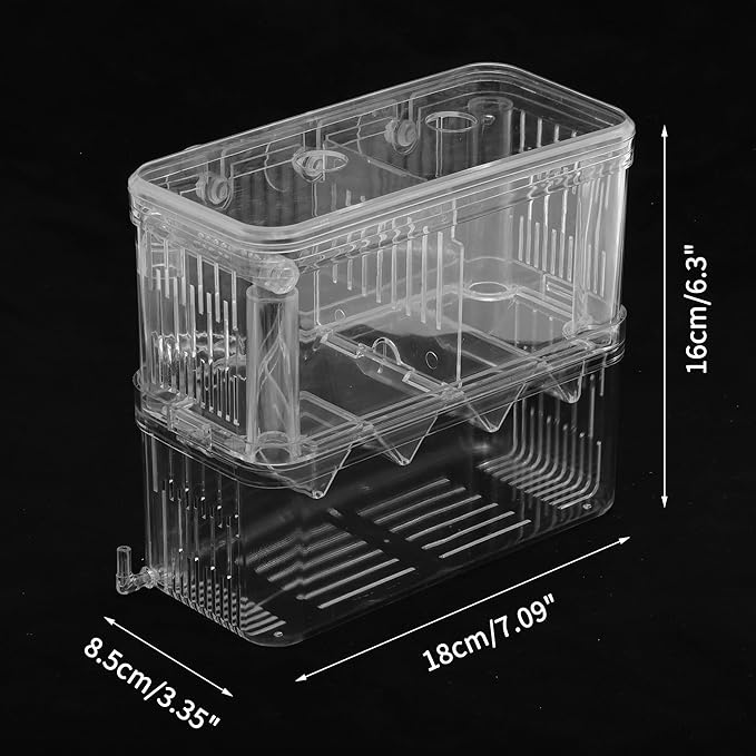 Fish Breeder Box, Easy-to-Use Breeder Tank Divider, Breeder Box for Fish Tank, Versatile Breeder System, XL, Clear, 1 Set