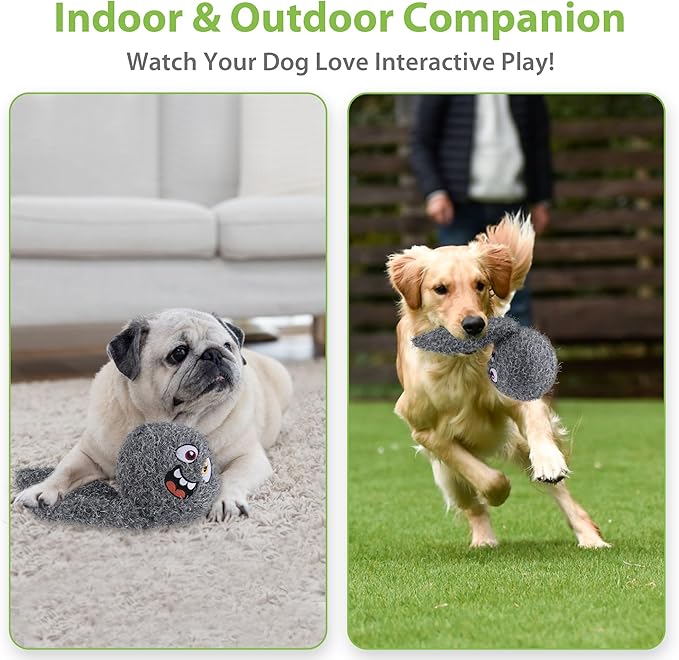 PETGEEK Interactive Dog Ball Toy, Automatic Dog Toys with Music and Recording, Rechargeable Vibrating Dogs Ball for Small/Medium/Large Sizes, Enrichment Toy for Doggy to Keep Them Busy (Brown)