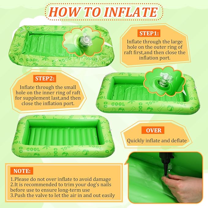 Dog Float for Summer Pool 60" x 33. 5" Inflatable Dog Pool Float with Rope and Handle Durable and Foldable Pet Raft Lake Floating Raft for Small Medium Large Dogs, Hold up to 220 Lbs