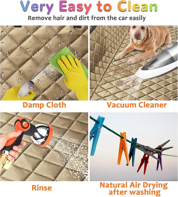 URPOWER 6-in-1 Dog Car Seat Cover for Back Seat, Waterproof Dog Car Hammock with Mesh Window, Non-Slip Pet Backseat Protector for Cars, Trucks and SUVs