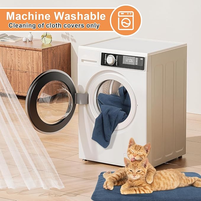 Heated Dog Bed, Electric Pet Heating Pad Heated Pet Bed for Cats,Upgraded Adjustable Controller,Waterproof Heating Pad for Dogs with Chew Resistant Steel Cord(Rose, 23 * 17in)