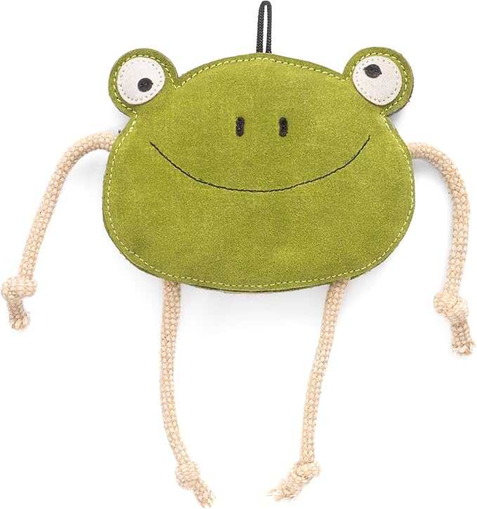 Eco Leather Lily Frog Natural and Tough Dog Toys - Dog Toy for Dogs and Puppy
